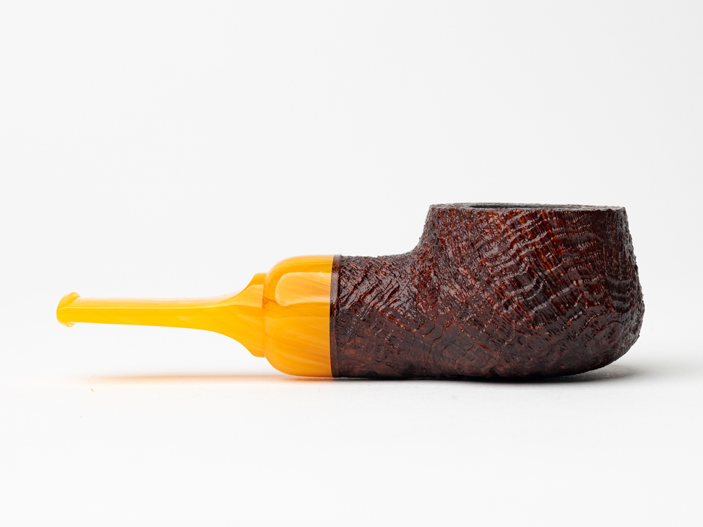 Moonshine Leather Sandblasted Pot Still Tobacco Pipe - Image 2