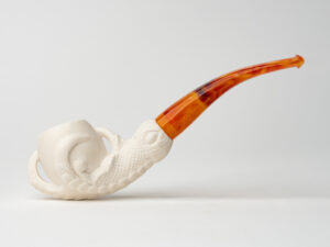 Royal Meerschaum Carved Eagle Claw Tobacco Pipe