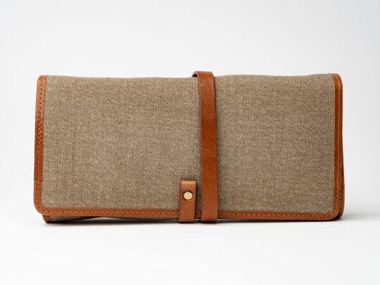 Passatore pipe folding pouch canvas+leather cognac - Image 4