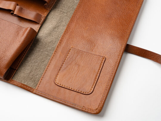 Passatore pipe folding pouch canvas+leather cognac - Image 9