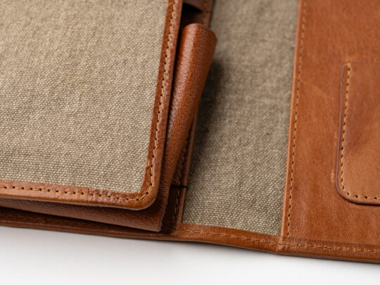 Passatore pipe folding pouch canvas+leather cognac - Image 10