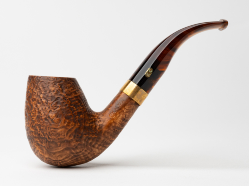 Chacom Churchill Sandblasted Bent Egg (78) Tobacco Pipe - The