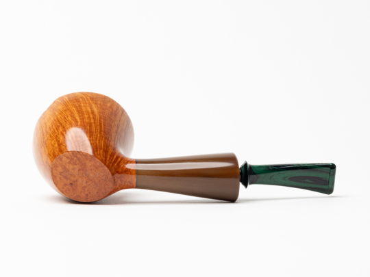 La Biota Smooth Dublin Sitter Tobacco Pipe (Horn Accent) - Image 5