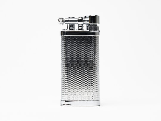 IM Corona Old Boy Chrome Engine Turned Pipe Lighter