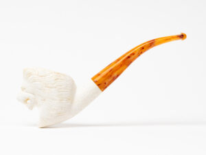 Paykoc Carved Lion Meerschaum Tobacco Pipe