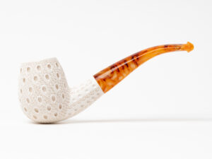 Paykoc Bent Billiard Lattice Meerschaum Tobacco Pipe