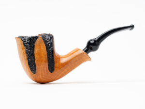 Nørding Spiral Natural Partially Rusticated Freehand Tobacco Pipe