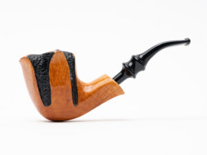 Nørding Spiral  Natural Partially Rusticated Freehand Tobacco Pipe