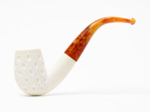 Servi-Meerschaum Bent Billiard Lattice Meerschaum Tobacco Pipe