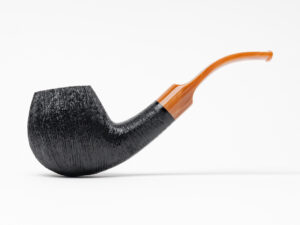 BriarWorks Classic Series Bent Apple Dark Rusticated (C91) Tobacco Pipe