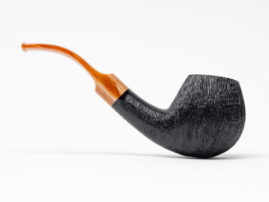 BriarWorks Classic Series Bent Apple Dark Rusticated (C91) Tobacco Pipe - Image 2