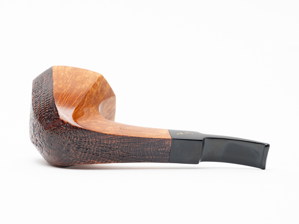 Savinelli Autograph Freestyle Partially Sandblasted Paneled Bent