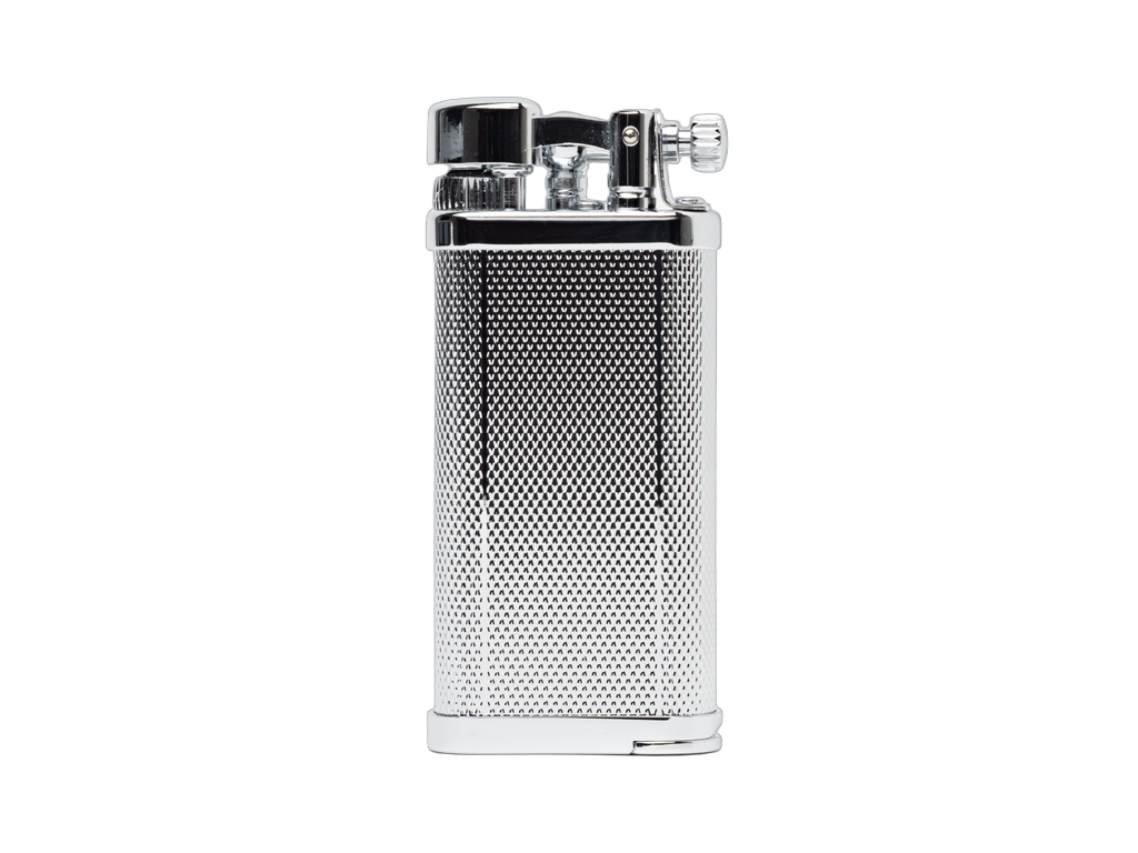 IM Corona Old Boy Chrome Engine Turned Pipe Lighter