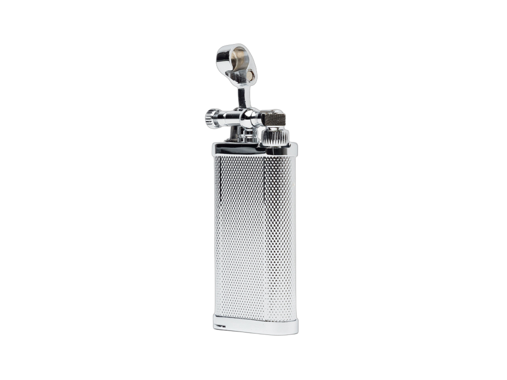 IM Corona Old Boy Chrome Engine Turned Pipe Lighter