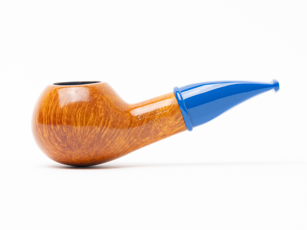 Savinelli Mini Smooth Blue Stem (321) (6mm) Tobacco Pipe - The