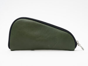 Dark Fired Leather Deep Olive Green Pipe Wallet