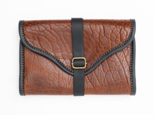 Dark Fired Leather Whisky Brown Bison 2 Pipe Roll