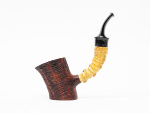 Castle Briars Bent Poker with Bamboo Shank Tobacco Pipe
