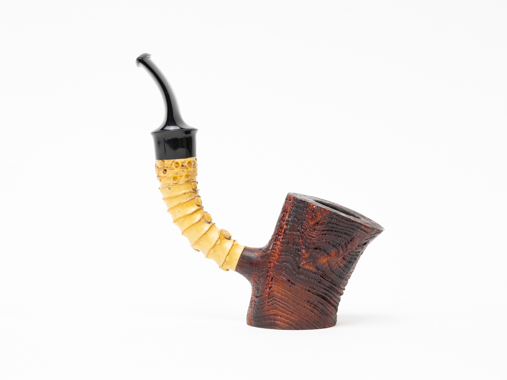 Castle Briars Bent Poker with Bamboo Shank Tobacco Pipe - Image 2