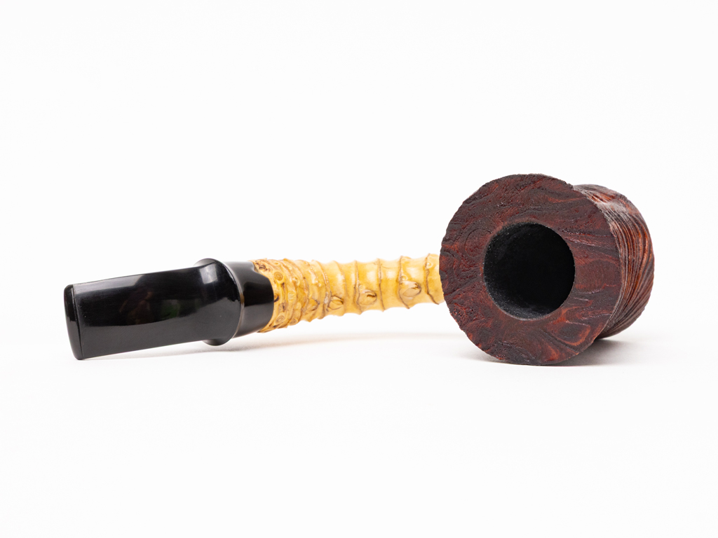 Castle Briars Bent Poker with Bamboo Shank Tobacco Pipe - Image 3