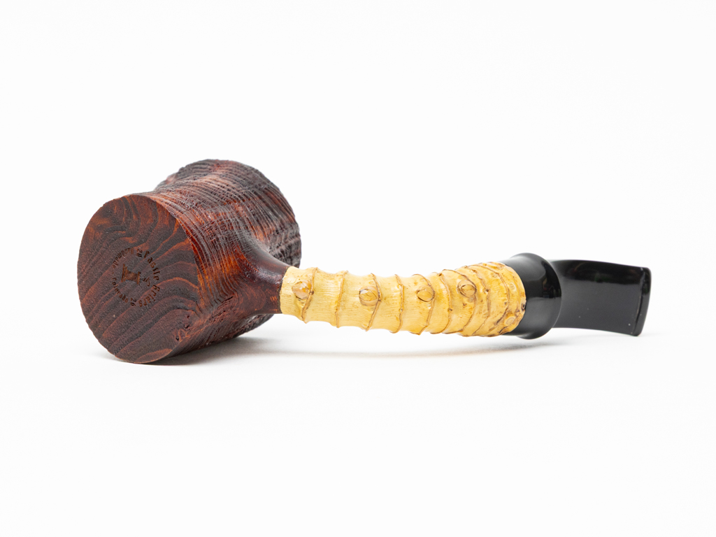 Castle Briars Bent Poker with Bamboo Shank Tobacco Pipe - Image 4