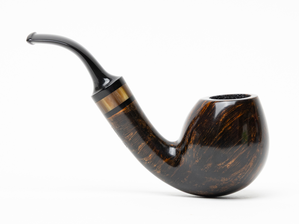 Papa Bear's Pipes Smooth Bent Egg with Horn Tobacco Pipe - Image 2