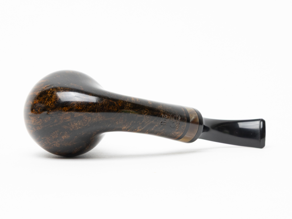Papa Bear's Pipes Smooth Bent Egg with Horn Tobacco Pipe - Image 4