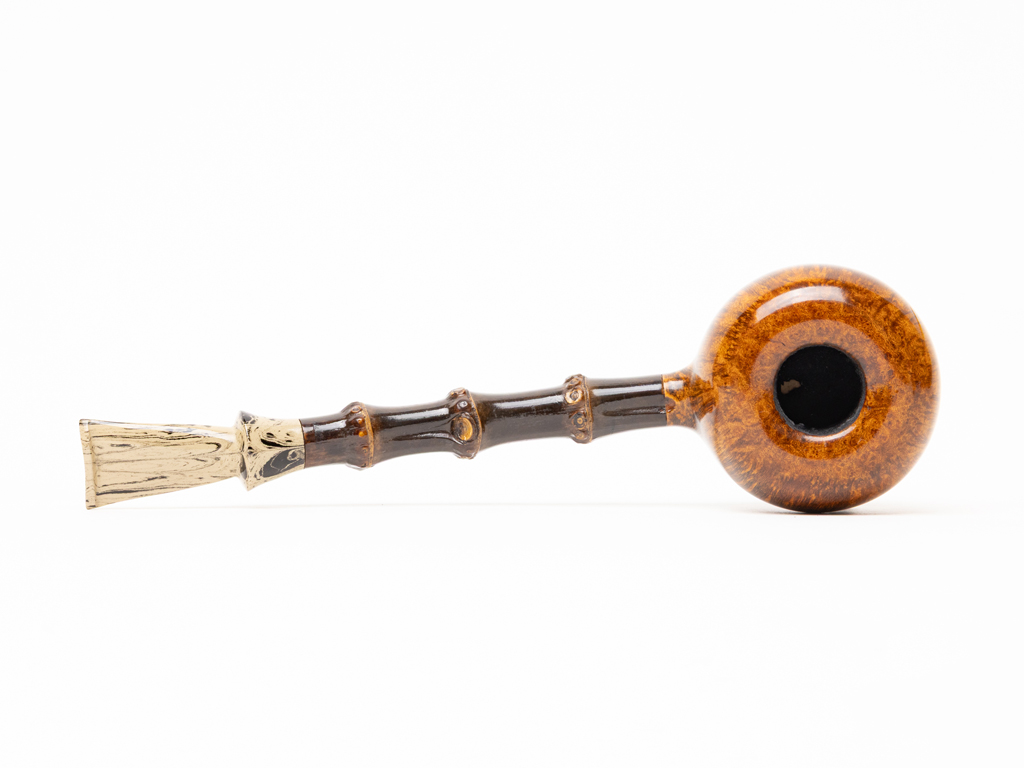 Martin Romijn Pipes Smooth Freehand Prince with Bamboo Shank Tobacco Pipe - Image 3