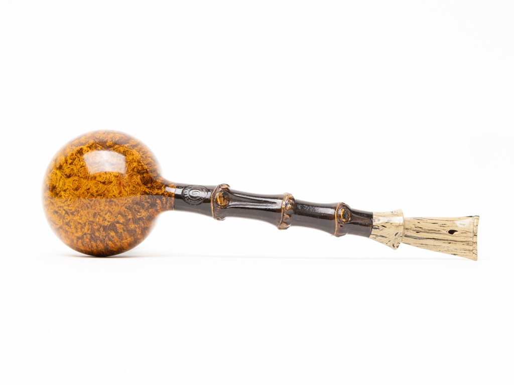 Martin Romijn Pipes Smooth Freehand Prince with Bamboo Shank Tobacco Pipe - Image 4