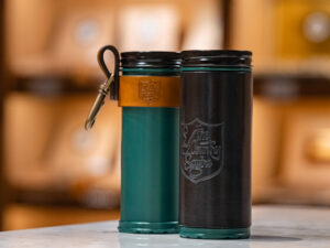 Dark Fired Leather Cigar Jar Accessories
