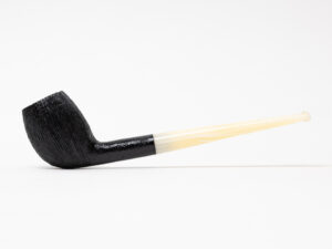 BriarWorks Belge with Long Tapered Stem Dark Rusticated (C142) Tobacco Pipe