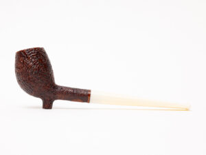 BriarWorks Classic Brown Sandblasted Cutty with White Stem (C141) Tobacco Pipe