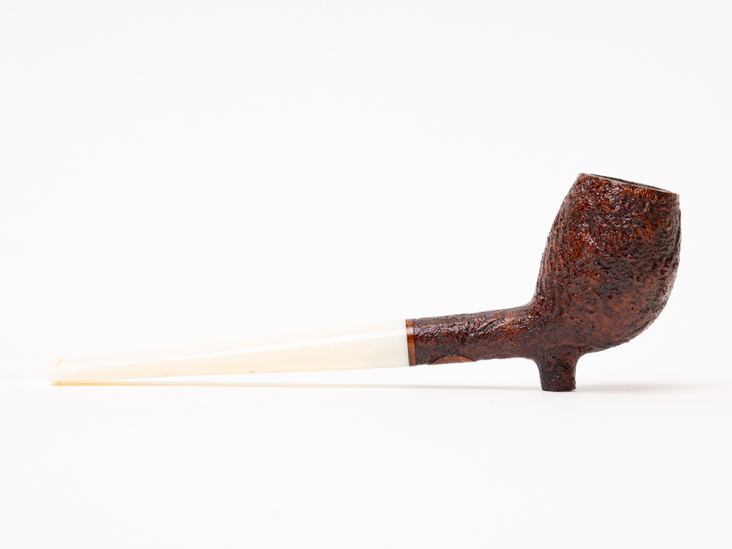 BriarWorks Classic Brown Sandblasted Cutty with White Stem (C141) Tobacco Pipe - Image 2
