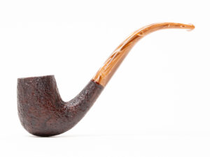 BriarWorks Classic Brown Sandblasted Bent Billiard with Coffee Stem (C13) Tobacco Pipe