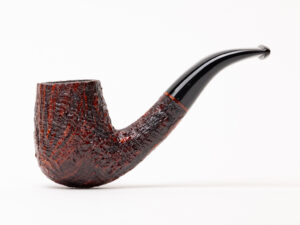 BriarWorks Classic Brown Sandblasted Short Bent Billiard with Black Stem (C13S) Tobacco Pipe