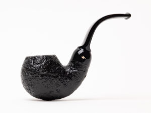 Moonshine Grapeshot Black Sandblasted with Black Stem Tobacco Pipe