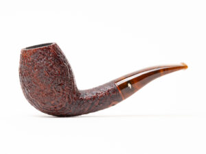 Moonshine Bent Egg Brown Sandblasted with Brown Tapered Stem Tobacco Pipe