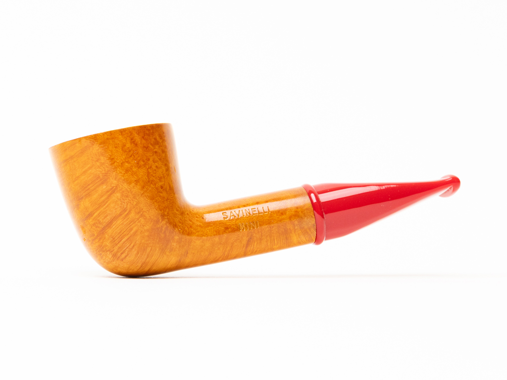 Savinelli Mini Smooth Red Stem (409) (6mm) Tobacco Pipe