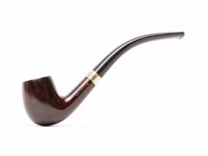 Peterson Junior Heritage Silver Mounted Bent Billiard Fishtail Tobacco Pipe