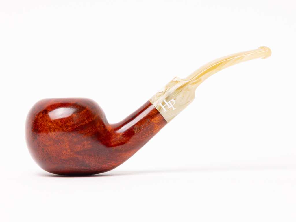 Hanseatic Red Stain with Horn Saddle Stem Tobacco Pipes - Image 10