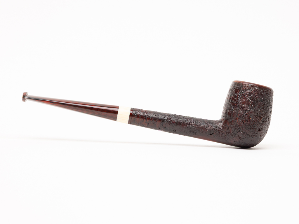 Foster Handmade Aged Briar (JT Cooke Stock) German Brindted Ebonite with Ivorite Mouthpiece Inlay Tobacco Pipe - Image 2