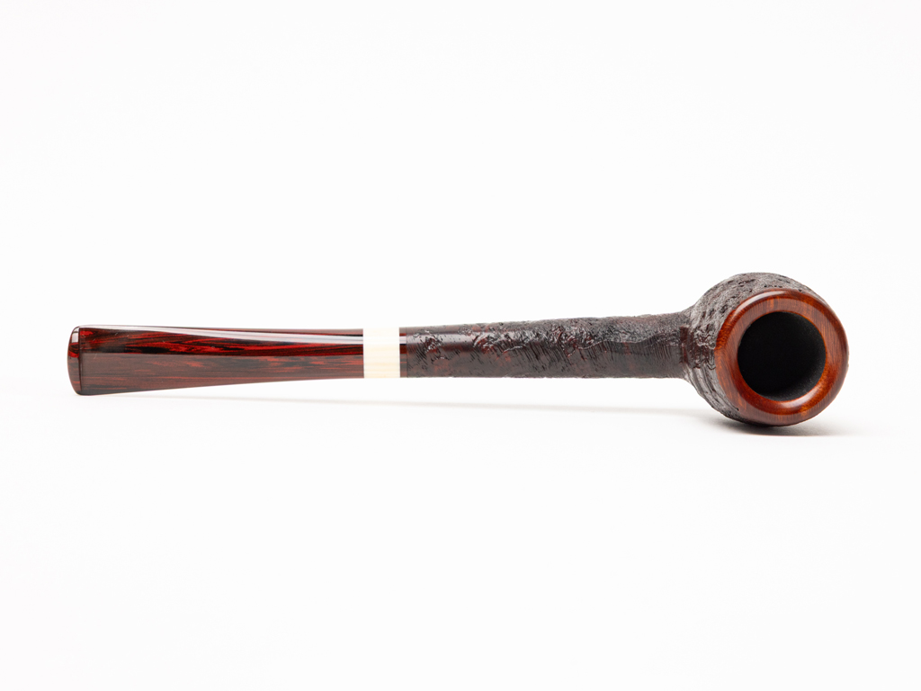 Foster Handmade Aged Briar (JT Cooke Stock) German Brindted Ebonite with Ivorite Mouthpiece Inlay Tobacco Pipe - Image 3