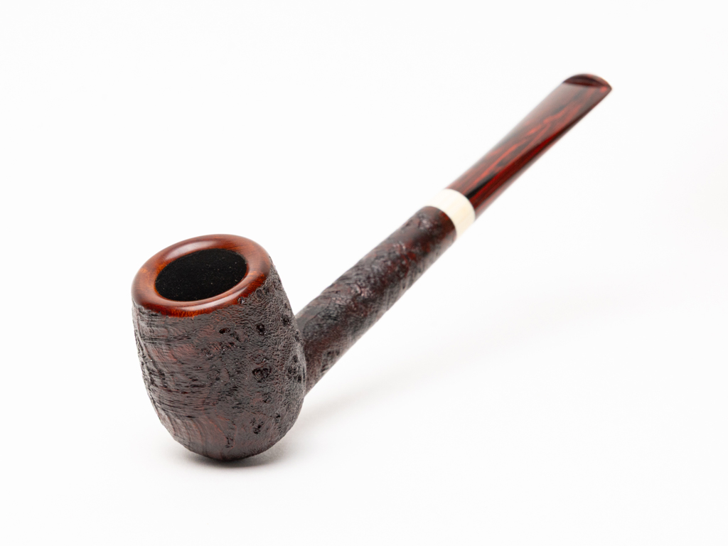 Foster Handmade Aged Briar (JT Cooke Stock) German Brindted Ebonite with Ivorite Mouthpiece Inlay Tobacco Pipe - Image 5
